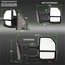 Load image into Gallery viewer, xTune 08-15 Ford F-250 SD Heated Adj LED Signal Chrome Mirrors - Smk (MIR-FDSD08S-G5-PW-RSM-SET)