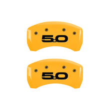 Laden Sie das Bild in den Galerie-Viewer, MGP Rear set 2 Caliper Covers Engraved Rear 2015/50 Yellow finish black ch