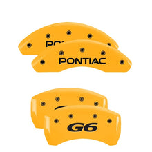 Charger l&#39;image dans la galerie, MGP 4 Caliper Covers Engraved Front Pontiac Rear G6 Yellow Finish Black Char 2007 Pontiac G5