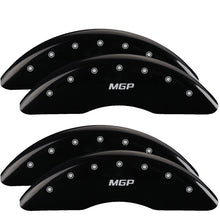 Laden Sie das Bild in den Galerie-Viewer, MGP 4 Caliper Covers Engraved Front &amp; Rear 2019+ Ram 2500/3500 Black Finish Silver MGP Logo