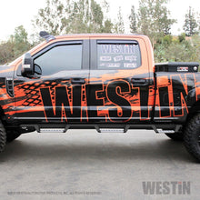 Cargar imagen en el visor de la galería, Westin/HDX 17-18 Ford F-250/350 Crew Cab (6.75ft Bed) Stainless Drop Nerf Step Bars - Textured Black