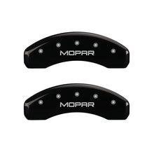 गैलरी व्यूवर में इमेज लोड करें, MGP 4 Caliper Covers Engraved Front &amp; Rear MOPAR Black finish silver ch