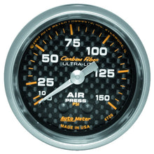 Laden Sie das Bild in den Galerie-Viewer, Autometer Carbon Fiber 52mm 150 PSI Mechanical Air Pressure Gauge