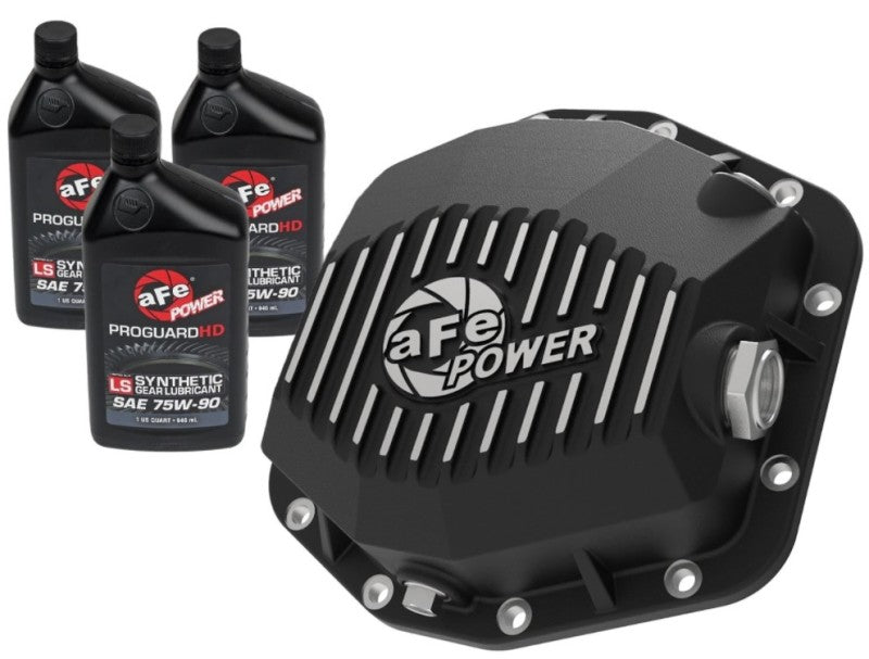 aFe POWER 2021 Ford Bronco w/ Dana M220 Diff Cover w/ Gear Oil Black Street Series w/ Machined Fins