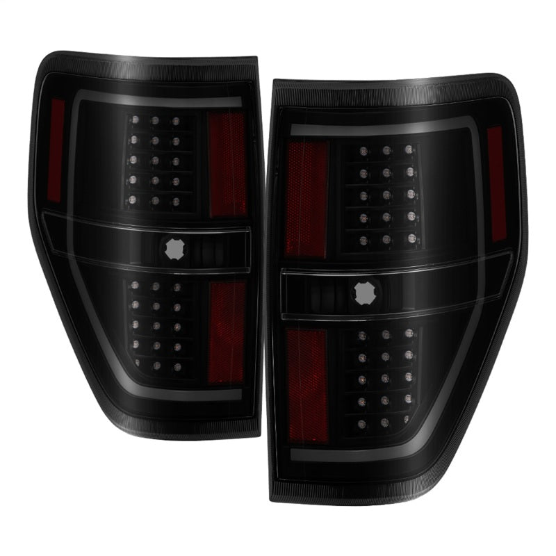 xTune 09-14 Ford F-150 Light Bar LED Tail Lights - Black Smoke (ALT-JH-FF15009-LBLED-BSM)