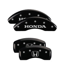 Laden Sie das Bild in den Galerie-Viewer, MGP 4 Caliper Covers Engraved Front Honda Rear H Logo Black Finish Silver Char 2004 Honda CR-V