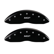 Laden Sie das Bild in den Galerie-Viewer, MGP Front set 2 Caliper Covers Engraved Front MGP Black finish silver ch