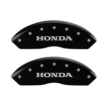 Laden Sie das Bild in den Galerie-Viewer, MGP 4 Caliper Covers Engraved Front Honda Engraved Rear Odyssey Black finish silver ch