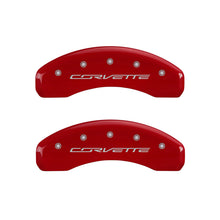 Cargar imagen en el visor de la galería, MGP 4 Caliper Covers Engraved Front &amp; Rear C7/Corvette Yellow finish black ch