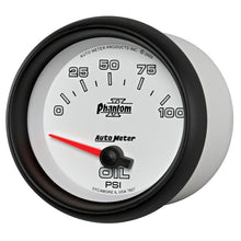 Carica l&#39;immagine nel visualizzatore di Gallery, Autometer Phantom II 2 5/8in 0-100 PSI Short Sweep Electronic Oil Pressure Gauge