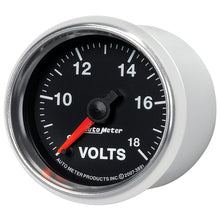 Laden Sie das Bild in den Galerie-Viewer, Autometer GS Series 2-1/16in Voltmeter 18V Electrical Gauge Full Sweep