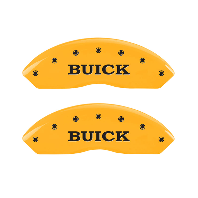 MGP 4 Caliper Covers Engraved Front Buick Rear Yellow Finish Black Char 2008 Buick Lucerne