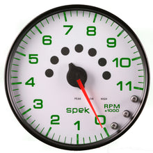 Charger l&#39;image dans la galerie, Autometer Spek-Pro Gauge Tachometer 5in 11K Rpm W/Shift Light &amp; Peak Mem White/Black