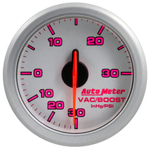 Carica l&#39;immagine nel visualizzatore di Gallery, Autometer Airdrive 2-1/6in Boost/Vac Gauge 30in HG/30 PSI - Silver