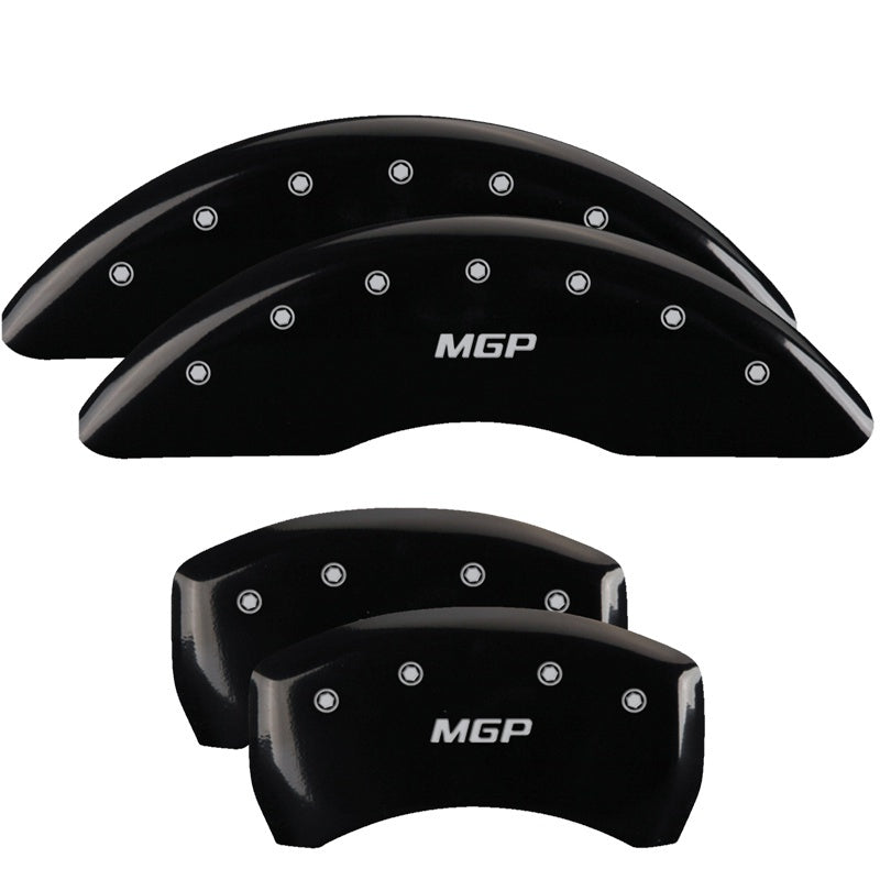 MGP 4 Caliper Covers Engraved Front & Rear MGP Black Finish Silver Char 2016 Buick Regal