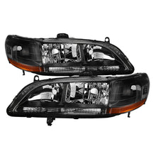 Load image into Gallery viewer, Xtune Honda Accord 98-02 Amber Crystal Headlights Black HD-JH-HA98-AM-BK