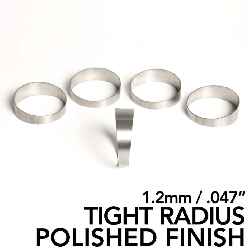 Ticon Industries 2.5in Pie Cut 1.26D Tight Radius 1.2mm/.047in (5 Pack) - POLISHED