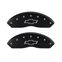 Cargar imagen en el visor de la galería, MGP 4 Caliper Covers Engraved Front &amp; Rear Bowtie Red finish silver ch