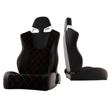 गैलरी व्यूवर में इमेज लोड करें, Xtune Cg Style Racing Seat Pu (Double Slider) Black/Black Driver Side RST-CG-03-BKRX-DR