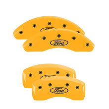 Laden Sie das Bild in den Galerie-Viewer, MGP 4 Caliper Covers Engraved Front &amp; Rear Oval logo/Ford Yellow finish black ch