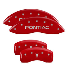 Laden Sie das Bild in den Galerie-Viewer, MGP 4 Caliper Covers Engraved Front Pontiac Engraved Rear G6 Red finish silver ch