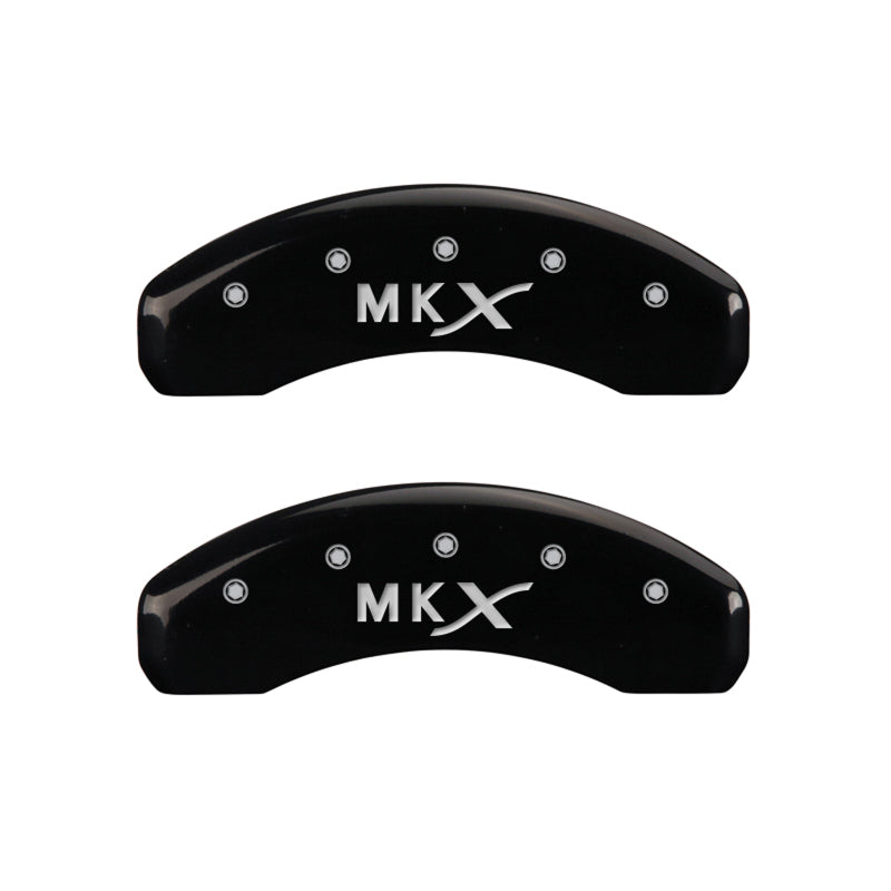 MGP 4 Caliper Covers Engraved Front Lincoln Engraved Rear MKX Black finish silver ch