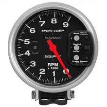 Carica l&#39;immagine nel visualizzatore di Gallery, Autometer Sport-Comp 5 inch 9000 RPM Pedestal Mount Tachometer w/ RPM Playback