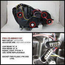 Cargar imagen en el visor de la galería, Spyder Mercedes Benz E-Class 07-09 Projector Headlights Halogen - DRL Blk PRO-YD-MBW21107-DRL-BK