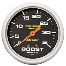 Charger l&#39;image dans la galerie, Autometer Pro-Comp 2 5/8in 0-35 PSI Liquid Filled Mech Boost Pressure Gauge