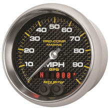 Laden Sie das Bild in den Galerie-Viewer, Autometer Marine Carbon Fiber 3-3/8in 100MPH GPS Speedometer Gauge