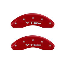 Cargar imagen en el visor de la galería, MGP 4 Caliper Covers Engraved Front &amp; Rear Vtech Red finish silver ch