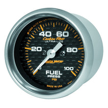 Laden Sie das Bild in den Galerie-Viewer, Autometer Carbon Fiber 52mm 100 PSI Electronic Fuel Pressure Gauge