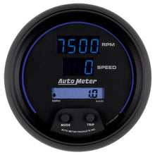 Carica l&#39;immagine nel visualizzatore di Gallery, Autometer 85.7mm Black Digital 8000rpm/160mph or 260kmph Electric Tachometer/Speedometer Combo