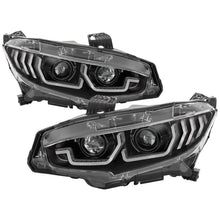 गैलरी व्यूवर में इमेज लोड करें, Spyder Honda Civic 16-18 2DR/4DR/Hatchback Headlight Black PRO-YD-HC16PL-SEQ-BK