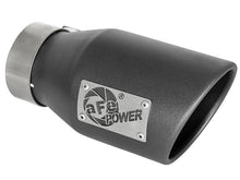 Cargar imagen en el visor de la galería, aFe MACH Force-Xp 3in 304 SS Metallic Black Exhaust Tip 3in In x 4-1/2in Out x 9in L Clamp-On Right