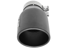 Carica l&#39;immagine nel visualizzatore di Gallery, aFe MACH Force-Xp 3in 304 SS Metallic Black Exhaust Tip 3in In x 4-1/2in Out x 9in L Bolt-On Left