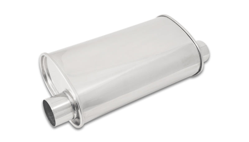 Vibrant StreetPower Oval Muffler 5in x 9in x 15in - 2.5" inlet/outlet (Offset-Offset Same Side)