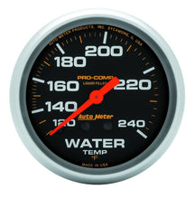 Laden Sie das Bild in den Galerie-Viewer, Autometer Liquid Filled Mechanical 66.7mm 120-240 deg F Water Termperature Gauge Includes 12&#39; Tubing