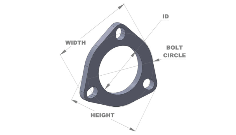 Vibrant 3-Bolt T304 SS Exhaust Flanges (2.75in I.D.) - 5 Flange Bulk Pack