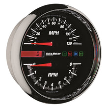 Charger l&#39;image dans la galerie, Autometer Pro-Cycle Gauge Tach/Speedo 4 1/2in 8K Rpm/120 Mph Black