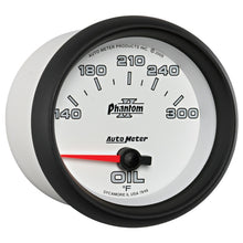 Carica l&#39;immagine nel visualizzatore di Gallery, Autometer Phantom II 2 5/8in 140-300 Degree F Short Sweep Electronic Oil Temperature Gauge