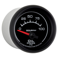 Laden Sie das Bild in den Galerie-Viewer, Autometer ES 52mm 100 PSI Short Sweep Electric Oil Pressure Gauge