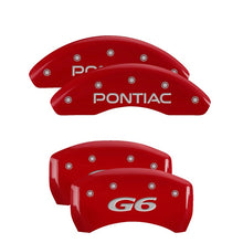 Laden Sie das Bild in den Galerie-Viewer, MGP 4 Caliper Covers Engraved Front Pontiac Engraved Rear G6 Red finish silver ch