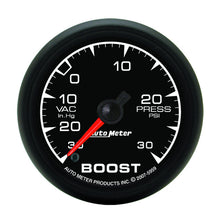 Laden Sie das Bild in den Galerie-Viewer, Autometer ES 52mm Full Sweep Electronic 30 In Hg-Vac/30 PSI Vacuum/Boost Gauge