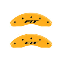 Laden Sie das Bild in den Galerie-Viewer, MGP Front set 2 Caliper Covers Engraved Front FIT Yellow finish black ch