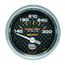 Laden Sie das Bild in den Galerie-Viewer, Autometer Carbon Fiber 52mm 140-300 Deg F Electronic Oil Temperature Gauge