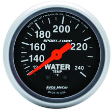 Carica l&#39;immagine nel visualizzatore di Gallery, Autometer 2-1/16in 120-240 Degree F Mechanical Water Temp Sport-Comp Gauge w/ 12ft Tubing