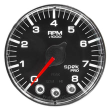 Charger l&#39;image dans la galerie, Autometer Spek-Pro Gauge Tach 2 1/16in 8K Rpm W/ Shift Light &amp; Peak Mem Blk/Chrm