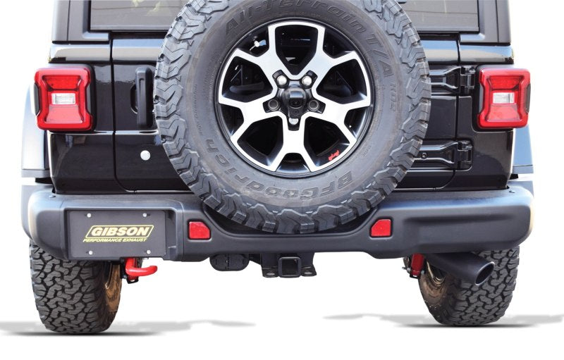 Gibson 18-19 Jeep Wrangler JL Rubicon 3.6L 2.5in Cat-Back Single Exhaust - Black Elite (Ceramic)