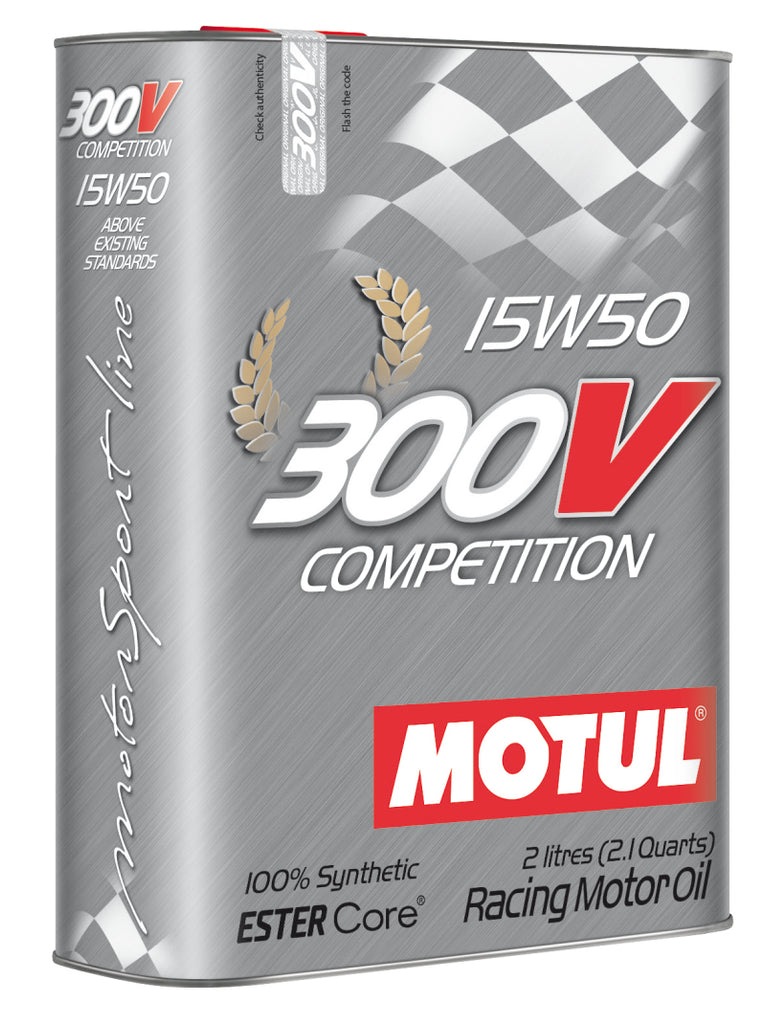 Motul 2L Synthetic-ester Racing Oil 300V COMPETITION 15W50 - Case of 10